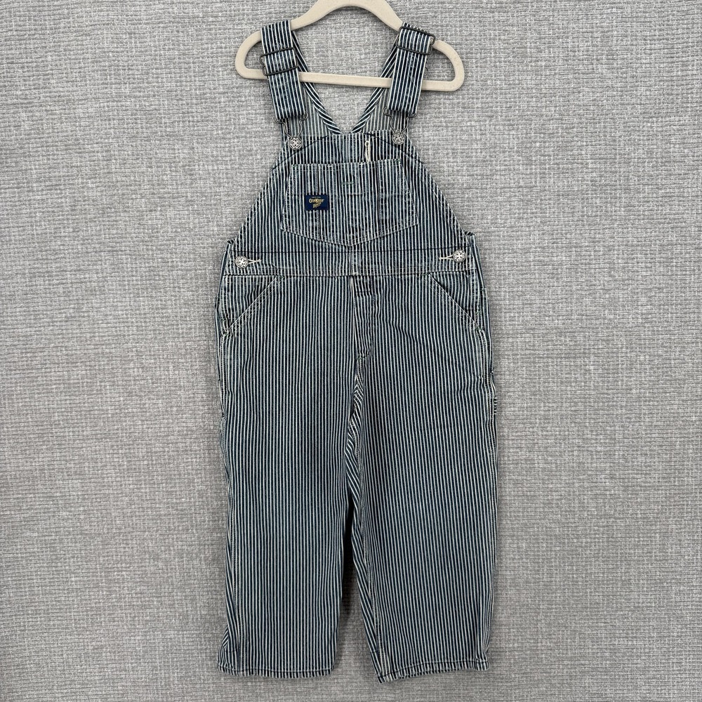 OshKosh B'gosh Jeans Unisex Kids 14 Blue Cropped Striped Denim Pockets